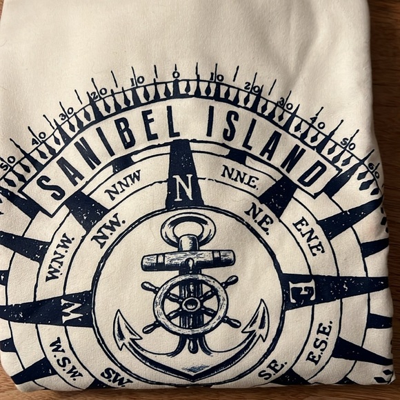 Gildan heavy blend Sanibel Island white crewneck sweatshirt women’s small New - Picture 3 of 5